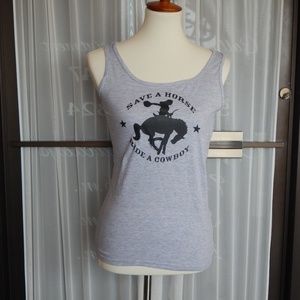 Women’s Gray “Save a Horse Ride a Cowboy” Gildan
